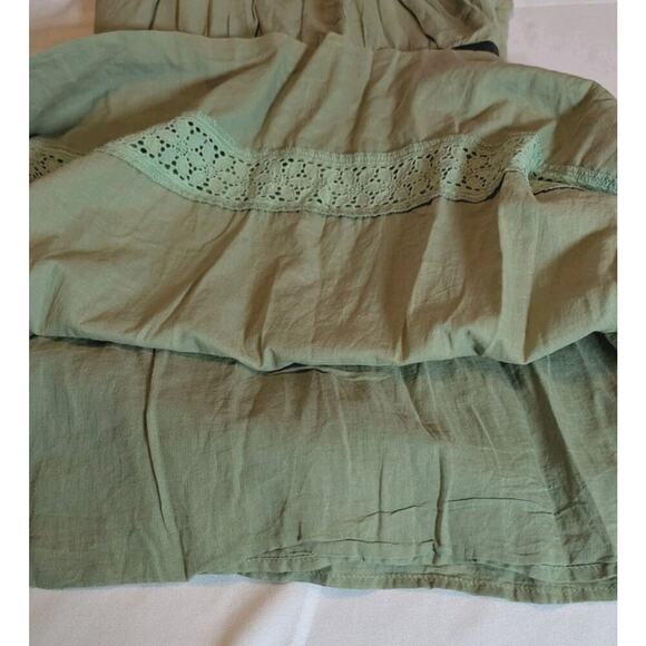 Criss Cross Sage Green & Black Lined Sleeveless Sundress, Size Small - Picture 6 of 11